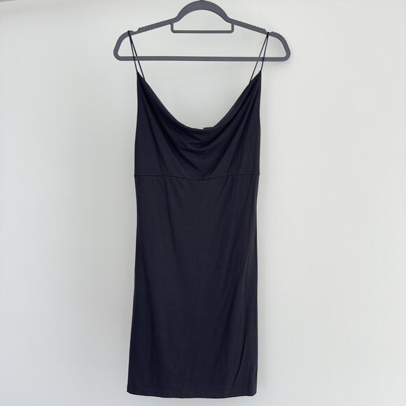 Reformation Dress Womens Large Black Cowl Neck Sleeveless Mini Slip Stretch USA - Picture 5 of 9